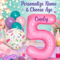 Spa PERSONALIZED Name & Age Balloon Bouquet